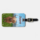 Highland Koe gepersonaliseerd Bagagelabel (Voorkant horizontaal)