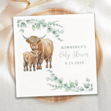 Highland Koe Greenery Farm Animals Baby shower