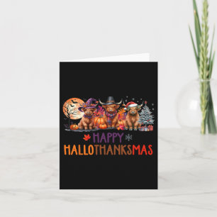 Highland Koe Halloween Christmas Thanksgiving Hall Kaart