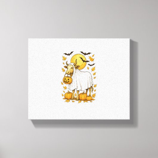 Highland Koe Halloween in spookkostuum Canvas Afdruk (Voorkant)
