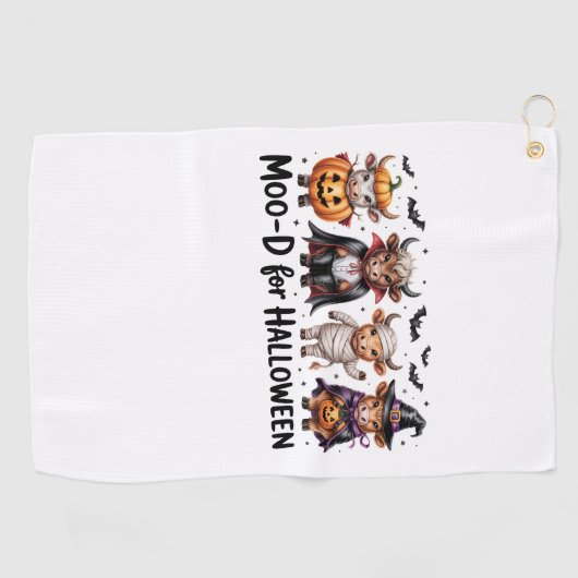 Highland Koe Halloween Spooky Seizoen (2) Golfhanddoek (Horizontaal)