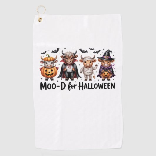 Highland Koe Halloween Spooky Seizoen (2) Golfhanddoek (Voorkant)