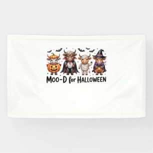 Highland Koe Halloween Spooky Seizoen (2) Spandoek