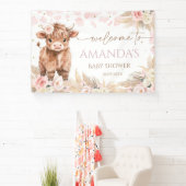 Highland Koe Heilige Koe baby shower meisje Spandoek (Insitu)