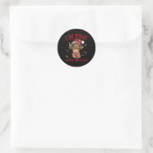 Highland Koe I'm Fine Everything Is Fine Funny Chr Ronde Sticker (Tas)