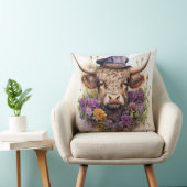 Highland koe in hoofdkleding 4 van 4 kussen (Stoel)