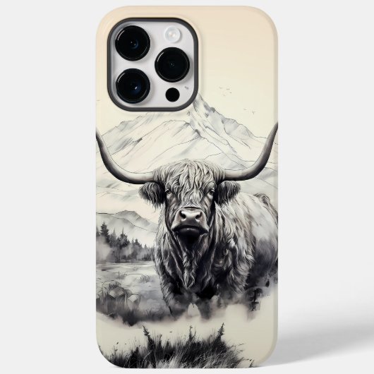 Highland Koe iPhone 14 Pro Max Telefoon Case (Achterkant)