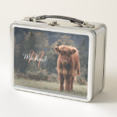 Highland koe kalf herfstgras monogram initiaal (Voorkant)