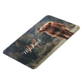 Highland koe kalf herfstgras monogram initiaal magneet (Linkerzijde)