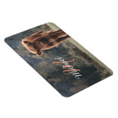 Highland koe kalf herfstgras monogram initiaal magneet (Rechterzijde)