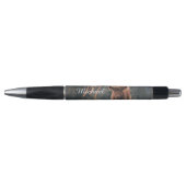 Highland koe kalf herfstgras monogram initiaal pen (Voorkant)