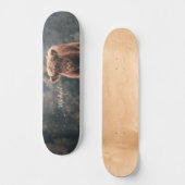 Highland koe kalf herfstgras monogram initiaal skateboard (Voorkant)
