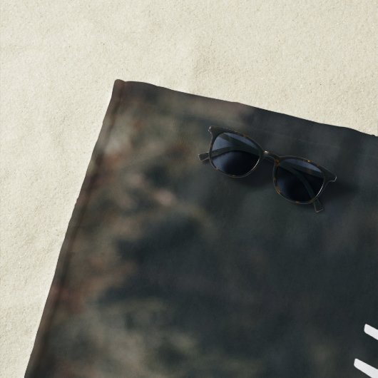 Highland koe kalf herfstgras monogram initiaal strandlaken (In situ)