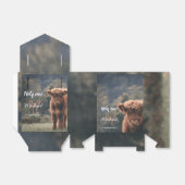 Highland koe kalf monogram eerste verjaardagsfeest bedankdoosjes (Uitgevouwen)