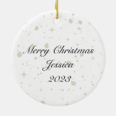 Highland Koe kerstversiering gepersonaliseerd Keramisch Ornament (Achterkant)