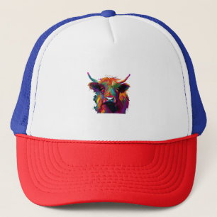 Highland Koe, koe, Highland koe kunst, schattig Hi Trucker Pet