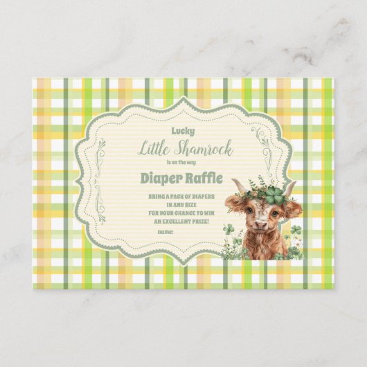Highland Koe Lucky Little Shamroc Diapper Raffle Informatiekaartje (Voorkant)