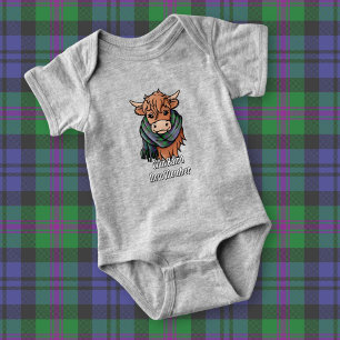 Highland Koe met Baird Tartan Scarf Romper