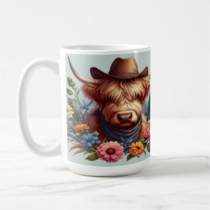 Highland Koe met Cowboy Pet Koffiemok