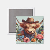 Highland Koe met Cowboy Pet Magneet (Voorkant / Achterkant)