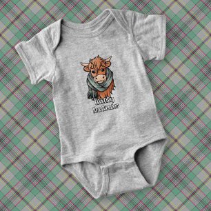Highland Koe met Craig Tartan Sjaal Romper