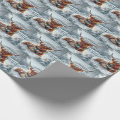 Highland Koe met een kerstkrans Cadeaupapier (Hoek)