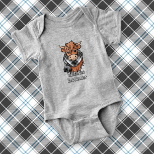 Highland Koe met Forbes Dress Tartan Sjaal Romper