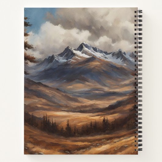 Highland Koe met Fraser Hunting Tartan Sjaal Notitieboek (Achterkant)