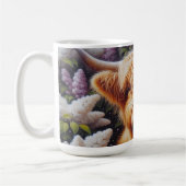 Highland Koe met Lila bloemen Koffiemok (Links)