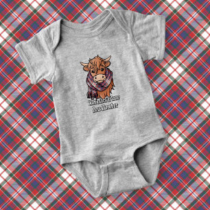 Highland Koe met MacFarlane Jurk Tartan Sjaal
