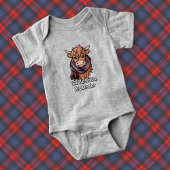 Highland Koe met MacLachlan Tartan Scarf Romper