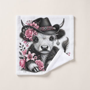 Highland Koe met Pet Bad Handdoek