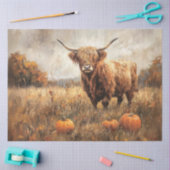 Highland Koe met pompoenen Tissuepapier (Craft)