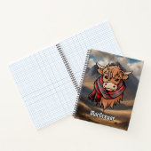 Highland Koe met Rob Roy MacGregor Tartan Sjaal Notitieboek (Binnen)