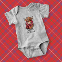 Highland Koe met Roos Tartan Scarf