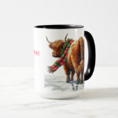 Highland Koe "Moo-ry Christmas" Koffie Mok Cup (Voorkant rechts)