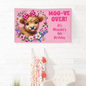 Highland Koe Moo-ve viert vierde verjaardag Spandoek (Insitu)