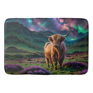 Highland Koe onder de sterren Badmat