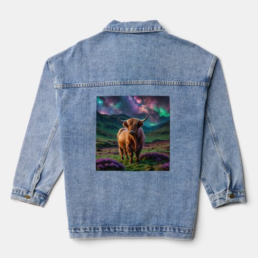Highland Koe onder de sterren Denim Jacket (Achterkant)