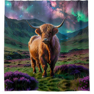 Highland Koe onder de sterren Douchegordijn