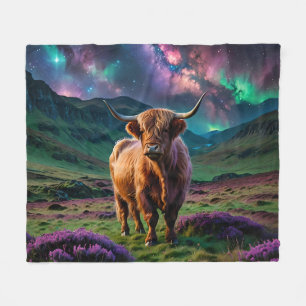 Highland Koe onder de sterren Fleece Deken