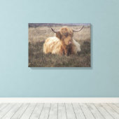 Highland Koe op Dartmoor Canvas Afdruk (Insitu (Houten vloer))