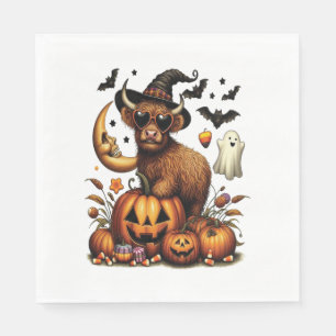 Highland Koe op pompoen Halloween Servet