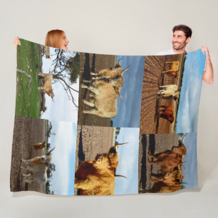 Highland Koe Photo Collage Fleece Deken