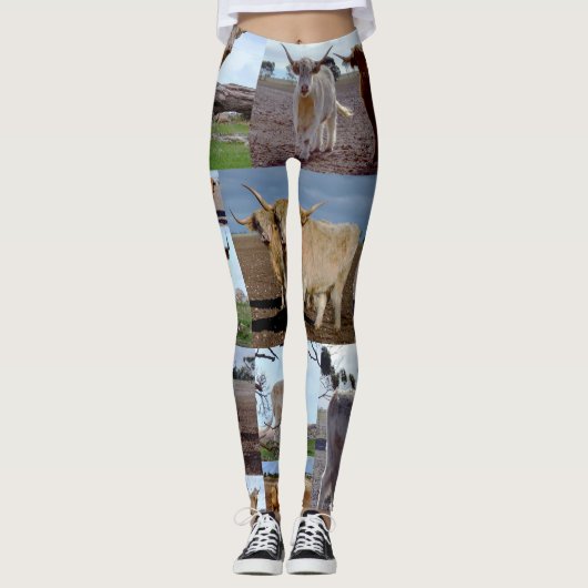 Highland Koe Photo Collage Leggings (Voorkant)