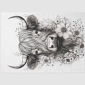 Highland Koe potlood Art 1 Decoupage papier (Voorkant)