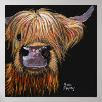 HiGHLaND Koe PRiNT "HeNRY" DOOR SHiRLeY MacARTHuR