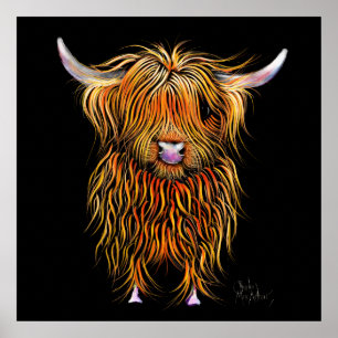 HiGHLaND Koe PRiNT SCoTTiSH ' HuMPHReY ' DOOR SHiR