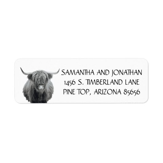 Highland Koe Return address Label (Voorkant)