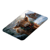 Highland Koe Rustic Barnyard Christmas Flexible Magneet (Linkerzijde)